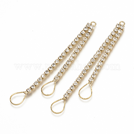 Grandi ciondoli in catena con strass in ottone KK-Q735-406G-1