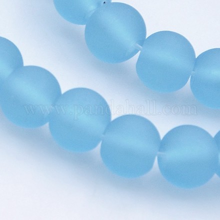Handmade Frosted Lampwork Beads Strands LAMP-J065A-09-1