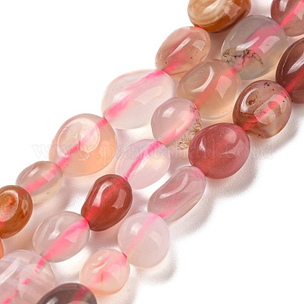 Fili di perline agata rosso naturale G-P497-01A-12-1