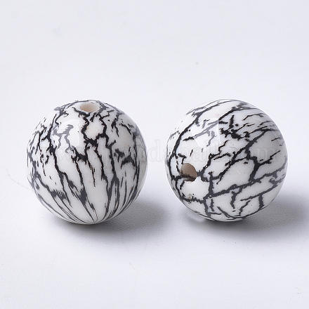 Perles acryliques imprimées MACR-T024-48B-1
