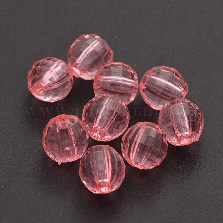 Faceted Round Transparent Acrylic Beads TACR-P053-4mm-25F-1