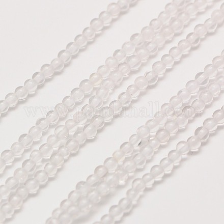 Brins de perles rondes en cristal de quartz naturel de qualité aa G-A130-2mm-30-1