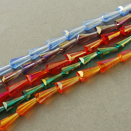 Electroplate Glass Beads Strands EGLA-Q036-M-1