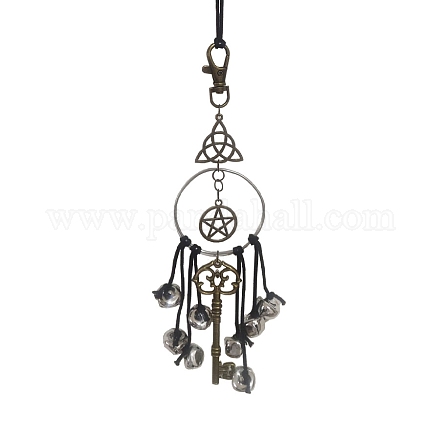創造的な合金の魔女の鐘風鈴のドアのペンダントの装飾  アンティークマジックキーチャーム  家の保護のためのキッチン装飾ベル  ミックスカラー  310mm WICR-PW0001-26-1