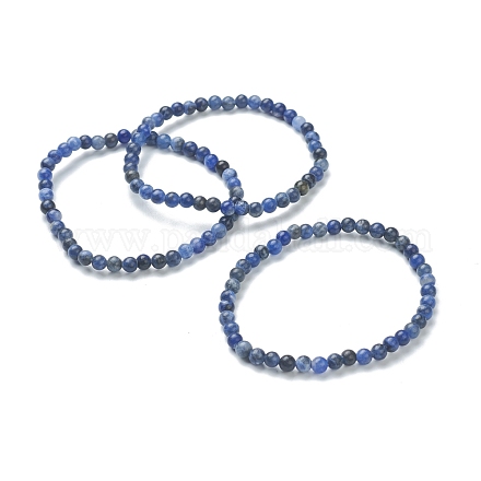 Natürliche Sodalith Perlen Stretch-Armbänder BJEW-A117-A-36-1