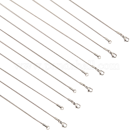 NBEADS 15 Pcs 3 Sizes Stainless Steel Snake Chain Necklace NJEW-NB0001-12-1