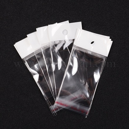 クリアセロハンバッグ  透明OPP袋包装ビニール袋、自己接着シール  インナー対策：6x4のCM  穴：6mm  一方的な厚さ：0.035mm X-OPC016-1