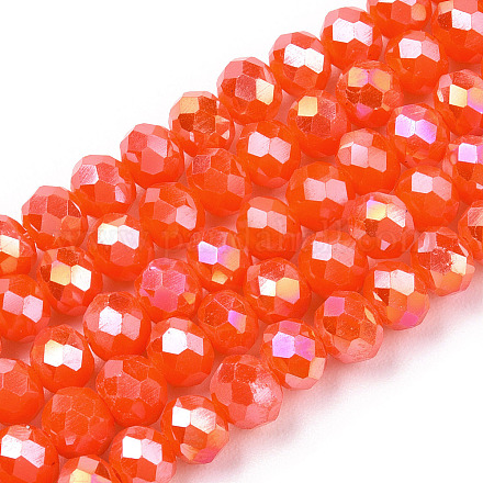 Electroplate Glass Beads Strands EGLA-A034-P1mm-B23-1