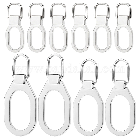 Wholesale BENECREAT 24Pcs 3 Size Alloy Replacement Zipper Pull Tabs 