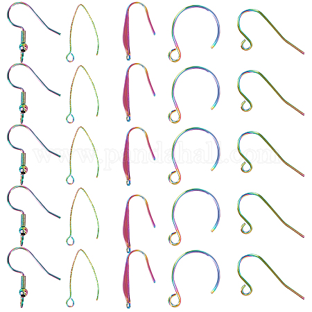 Wholesale CREATCABIN 1 Box 60pcs Earring Hooks Stainless Steel