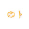 Stainless Steel Toggle Clasps, Golden, Herringbone, clasps: 14x14mm, bar: 15x5mm