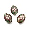 Handmade Cloisonne Beads, Oval, Coconut Brown, 19.5x13~13.5x9mm, Hole: 1mm