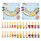Tulip Alloy Enamel Pendant Stitch Markers, Crochet Lobster Clasp Charms, Locking Stitch Marker with Wine Glass Charm Ring, Mixed Color, 3~3.4cm, 14pcs/set