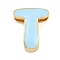 Brass Enamel Beads, Cadmium Free & Lead Free, Rack Plating, Long-Lasting Plated, Real 18K Gold Plated, Letter T, 14x11.5x6mm, Hole: 3x11mm