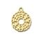 Alloy Pendants, Hollow Flat Round Charms, Lead Free & Cadmium Free & Nickel Free, Rack Plating, Golden, 18x15x1mm, Hole: 1.8mm