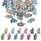 60Pcs 2 Style Printed Alloy Links Connectors, with Enamel, India Elephant, Platinum, Mixed Color, 30pcs/style