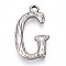 304 Stainless Steel Pendants, Letter Charms, Letter G, 23x13x3mm, Hole: 1.6mm