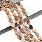 Natural Picture Jasper Beads Strands, Flat Oval, 8x6x4mm, Hole: 0.8mm, about 48~49pcs/strand, 14.88~15.16''(37.8~38.5cm)