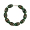 Opaque Handmade Lampwork Beads, Oval, Dark Green, 19~21x12~13mm, Hole: 2~3mm