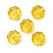 Glass Beads, Flower, Yellow, 13.5x5.5mm, Hole: 1mm