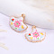 Alloy Enamel Pendants, Golden, Fan Charm, Sun, 22x25mm