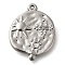 Anti-Tarnish 304 Stainless Steel Pendants, Flat Round with Sun Charm, Stainless Steel Color, 23x18x2.5mm, Hole: 1mm
