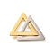 304 Stainless Steel Linking Rings, Triangle, Golden & Stainless Steel Color, 31mm, Hole: 13x14mm