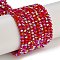 Electroplate Glass Beads Strands, Pearl Luster Plated, Faceted, Bicone, Red, 4x4x3mm, Hole: 1mm, about 149pcs/strand, 12.2~12.6''(31~32cm)