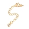 Brass with Cubic Zirconia Chain Extender, End Chains, Teardrop, Real 18K Gold Plated, 70mm