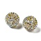 Sparkle Glass Rhinestone Round Beads, with Acrylic Inside, for Beadable Pens Jewelry Keychain Making, Light Khaki, 17.5x16mm, Hole: 2.5mm