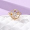 Brass Micro Pave Cubic Zirconia Rotating Finger Rings, Round, Spinner Rings for Calming Worry Meditation, Golden, US Size 8 1/2(18.5mm)