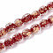 Handmade Lampwork Beads, Gold Foil Glass Beads, Barrel, FireBrick, 10~11x9~10mm, Hole: 1.5mm, about 50pcs/strand, 19.69''(50cm)