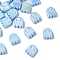 20Pcs UV Plating Acrylic Beads, Iridescent, Ghost, Cyan, 14x12mm