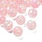 Transparent Resin with Paillette Beads, Round, Pink, 16mm, Hole: 2mm