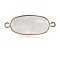 Natural Quartz Crystal Connector Charms, with Golden Tone Brass Edge, Faceted, Oval Links, 22x12mm
