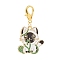 Cat with Yarn Ball Alloy Enamel Pendants Decorations, Lobster Clasp Charms, for Keychain, Purse, Backpack Ornament, Golden, White, 43mm, Pendant: 25x25x1.5mm