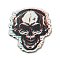 Wood Pendants, Halloween Theme, Black, Skull, 50x47x3mm, Hole: 2mm