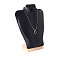 Bust Shaped PU Leather Jewelry Necklace Display Stands, with Wood Base, for Necklace, Black, 21.8x12.5x30.1cm