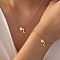 Heart Brass Pendant Necklaces & Charm Bracelets Sets, Golden, Letter L, 400mm