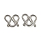 Non-Tarnish 304 Stainless Steel S-Hook Clasps, Stainless Steel Color, 7x8x1mm