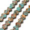 Synthetic Imperial Jasper Beads Strands, Dyed, Flower, Light Sea Green, 10~10.5x10.5~11x4mm, Hole: 0.5mm, about 41pcs/strand, 16.10~16.26''(40.9~41.3cm)