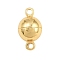 Brass Magnetic Clasp, Round, Rack Plating, Long-Lasting Plated, Lead Free & Cadmium Free, Real 18K Gold Plated, 14.5x8x8mm, Hole: 1.6mm