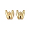 304 Stainless Steel Charms, Letter, Ion Plating(IP), Real 18K Gold Plated , Letter W, 7.5x6.5x3.5mm, Hole: 1.6mm