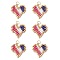 MIYUKI Delica Glass Seed Beaded Heart Pendants, with 304 Stainless Steel Jump Rings Loop, Mixed Color, 17x17x1.7mm, Hole: 3mm