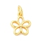 Brass Charms, Flower, Long-Lasting Plated, Rack Plating, with Jump Ring, Real 18K Gold Plated, 12x10.5x3mm, Hole: 3.2mm