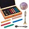 DIY Scrapbook, Alloy Spoon with Wax Seal Handle Brass Stamp, Wood Box and Wax Sets, Mixed Color, 9.1x1.15x1.2cm