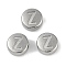 Anti-Tarnish 304 Stainless Steel Beads, Flat Round with Letter, Stainless Steel Color, Letter Z, 7x3.8mm, Hole: 1.8mm