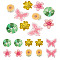 10Pcs 5 Style Transparent Acrylic Pendants, Mixed Shapes, Mixed Color, 34.5~40x27.5~48x2~3mm, Hole: 1.2~3mm, 2pcs/style