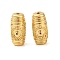 Brass Micro Pave Cubic Zirconia Beads, Long-Lasting Plated, Lead Free & Cadmium Free, Rice, Purple, Real 18K Gold Plated, 16x8mm, Hole: 1.2mm