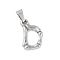Non-Tarnish 304 Stainless Steel Pendants, Bamboo Style, Stainless Steel Color, Letter.D, 18x12x3mm, Hole: 3x7mm